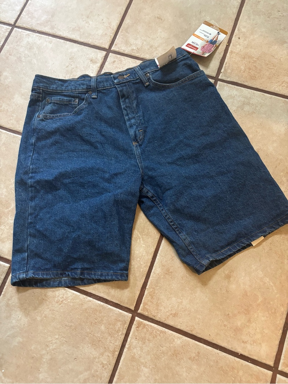 (PA2)Wrangler Men's Flex Indigo Denim Shorts 33"W x10"L NWTS
